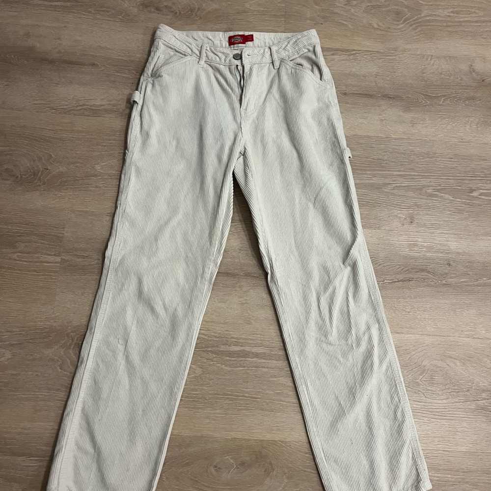 Dickies White Corduroy Pants Classic Style